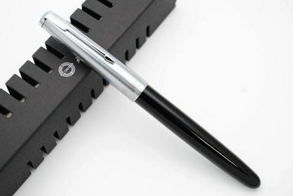 Black 138mm Wing Sung 601 Steel Cap Vacumatic Fountain Pen F Nib 0.5mm Ink Pen;