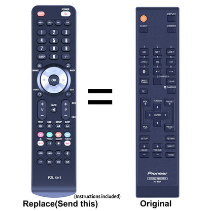 RC-963R Replacement Remote Control For Pioneer Stereo Receiver SX-10AE SX-10A