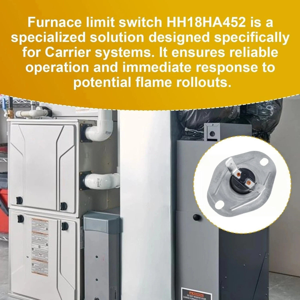 Furnace Flame Rollout Limit Switch 2 Units HH18HA452 for Carrier Payne Models