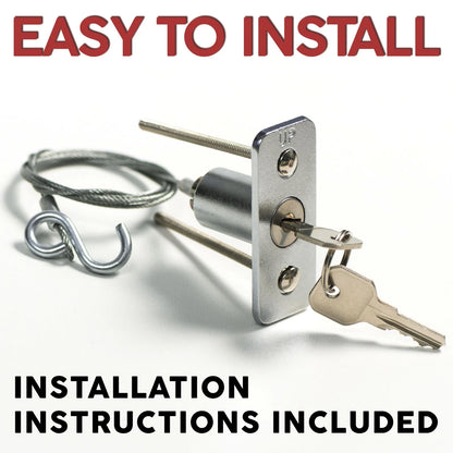 Emergency Release Lock Kit, Universal Garage Door Silver