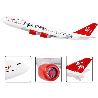 Retro 1/400 16cm Virgin Atlantic B747 Airplane Model Alloy Diecast Aircraft