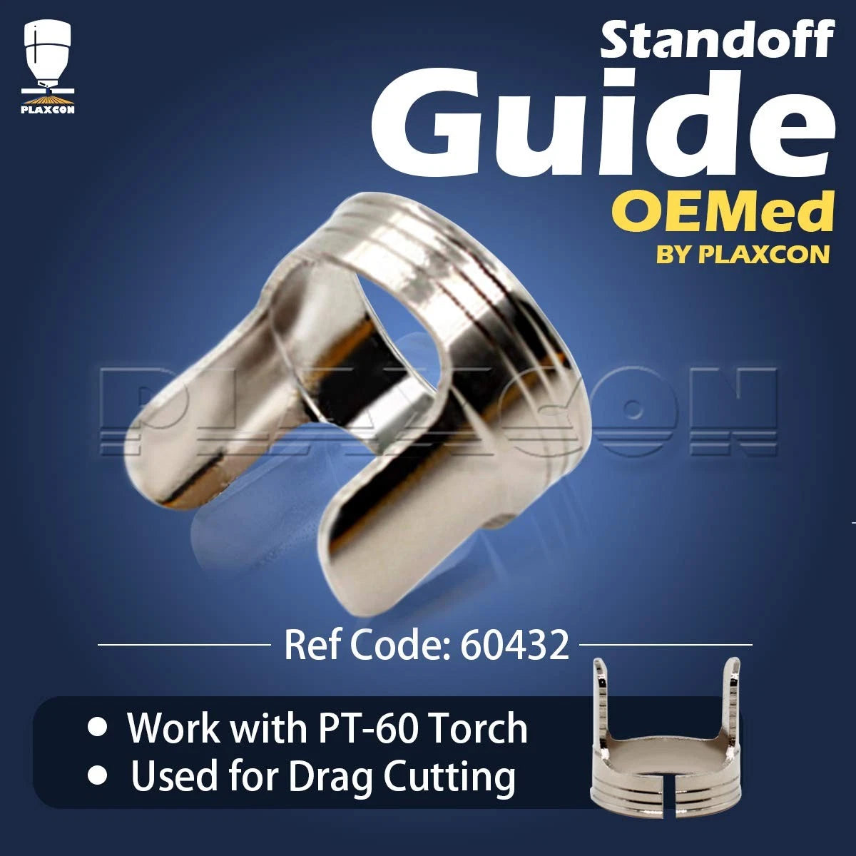 PLAXCON 2pcs PT60 IPT-60 Plasma Torch Double Pointed Spacer Guide 60432...
