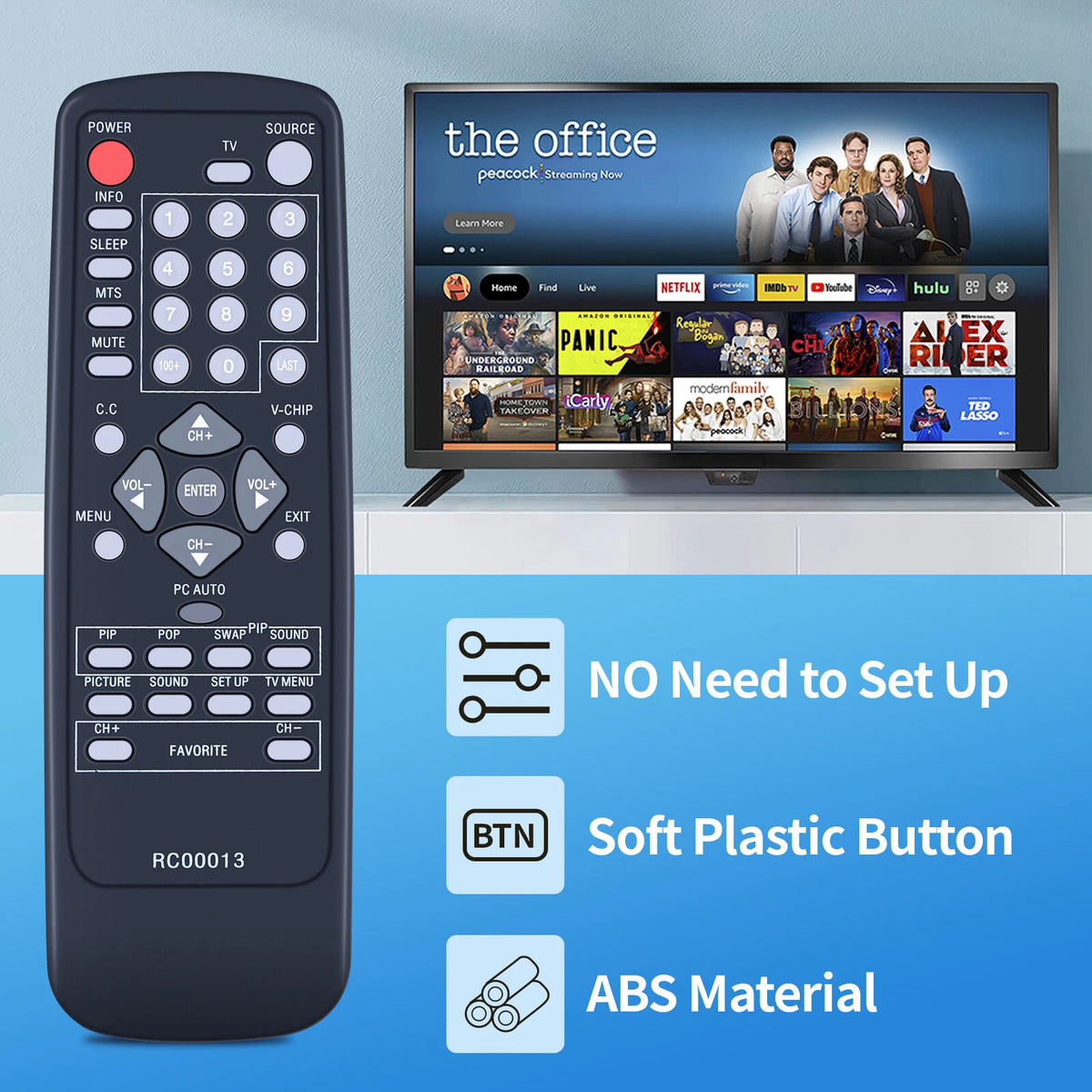 RC00013 Replacement Remote Control For ViewSonic LCD TV N2750W