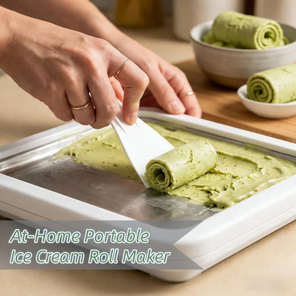Rolled Ice Cream Maker Kit, At-Home Portable Roll Small, White