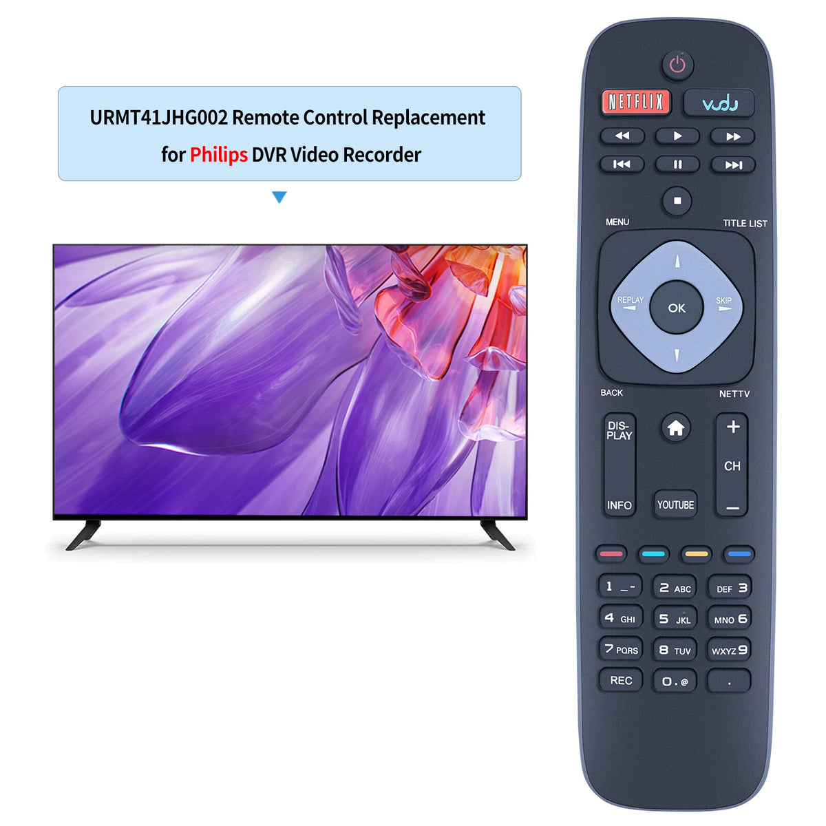 URMT41JHG002 Remote Control For Philips DVR Video Recorder HDR5750/F7