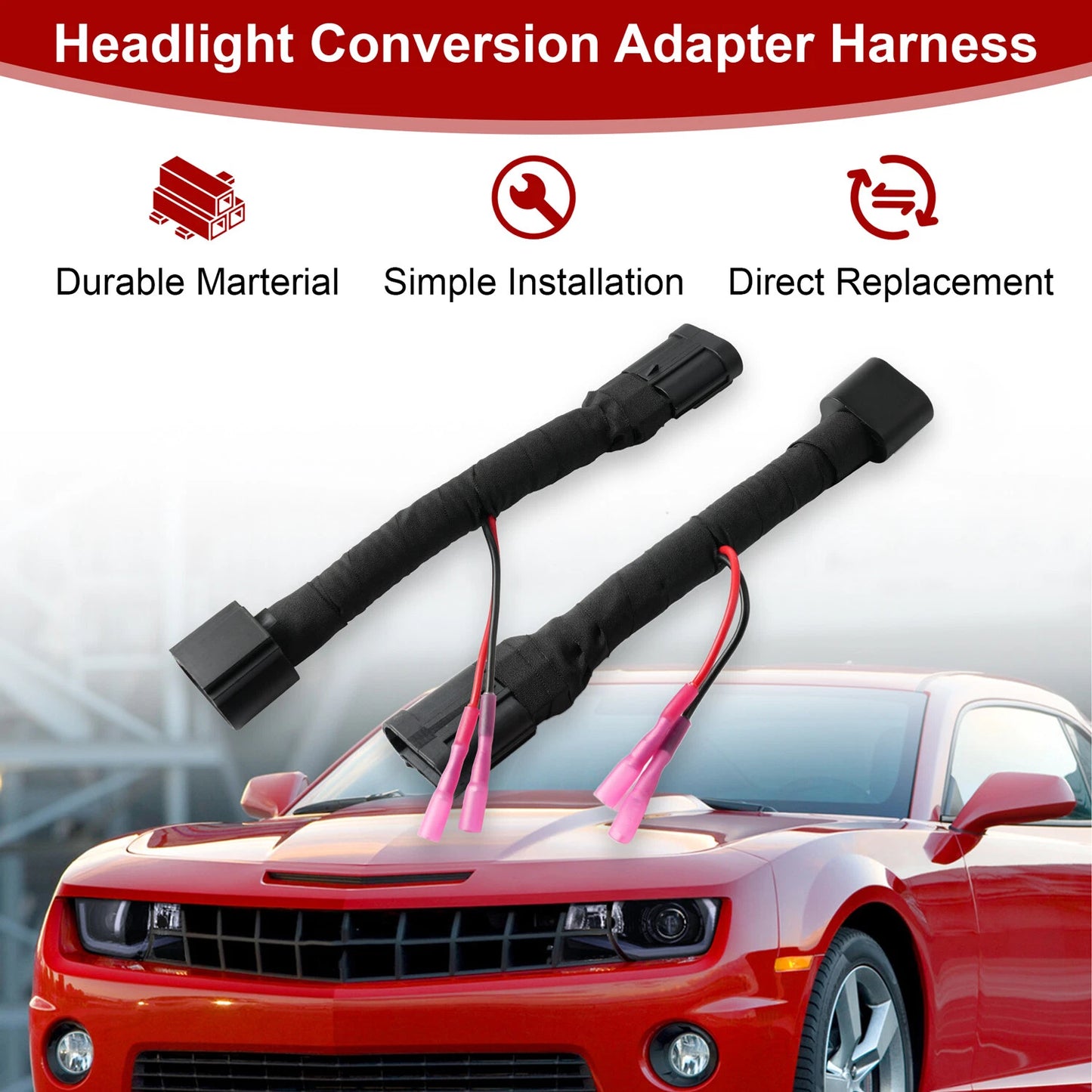 For Chevy Camaro 2010-2013 For SpecD 6th Gen Headlight Conversion Harness