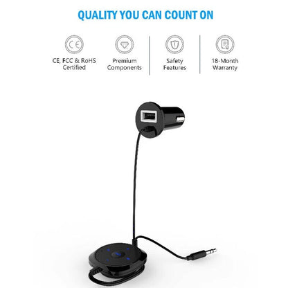 BC20 Car Cigarette Lighter Bluetooth Wireless Receiver MP3 Player Audio Cable