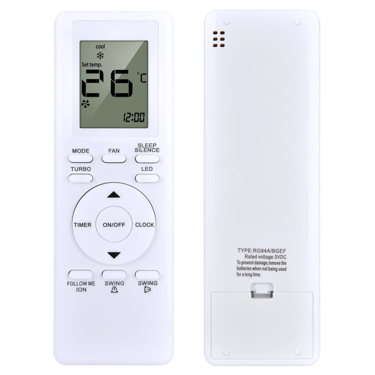 Replace Remote Control For YORK RG94A RG93A/BGEF YHJE12ZT6AMHORX YKKE48BZE