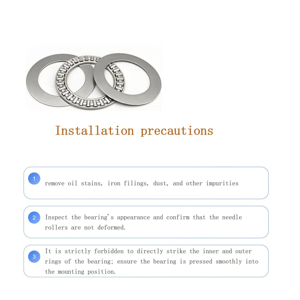 2 PCS AXK4060 High Precision Thrust Needle Roller Bearings with 40*60mm