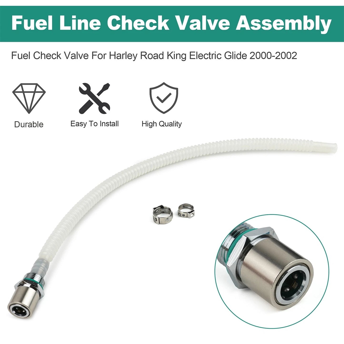 Fuel Line Check Valve Fitting Assembly Quick Connect For Harley-Davidson Road