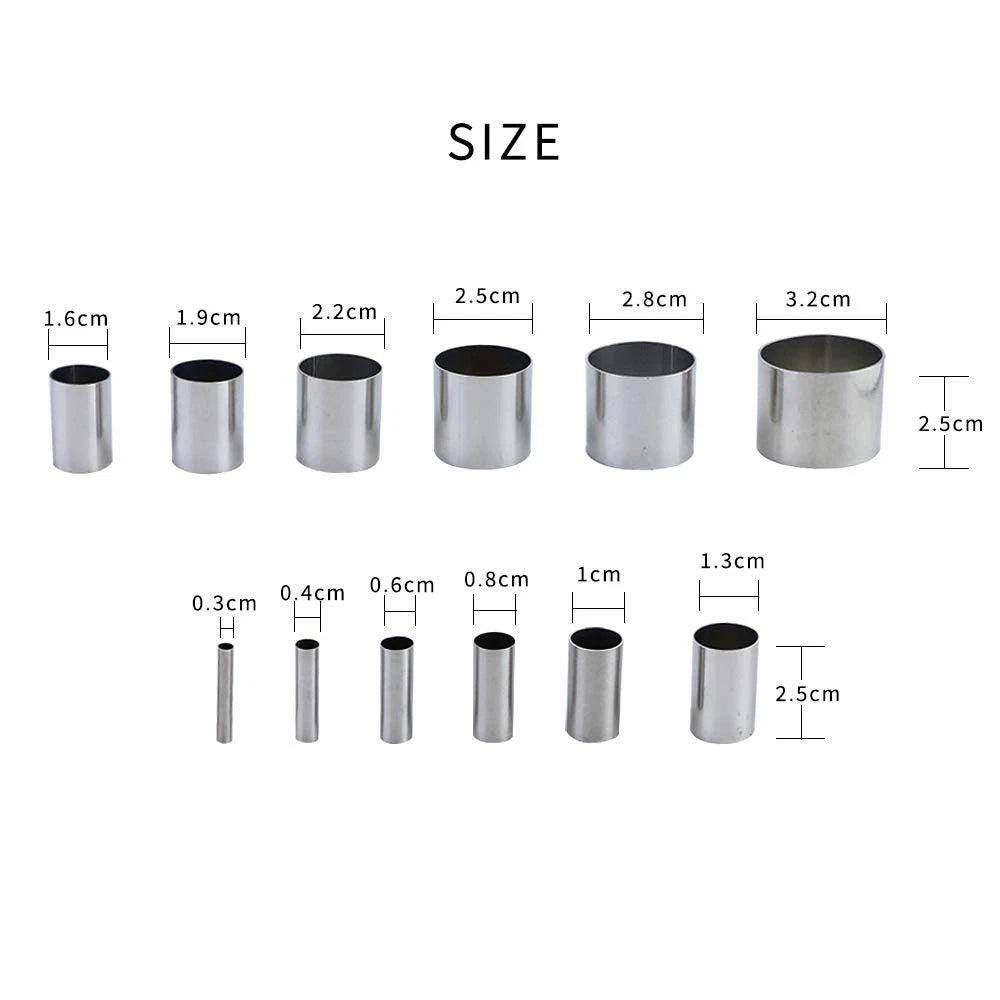Fireboomoon 12 PCS Hole Hollow Punch Cutter Set with Storage Silver