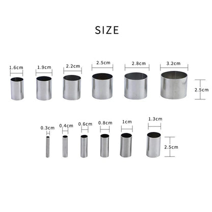 Fireboomoon 12 PCS Hole Hollow Punch Cutter Set with Storage Silver