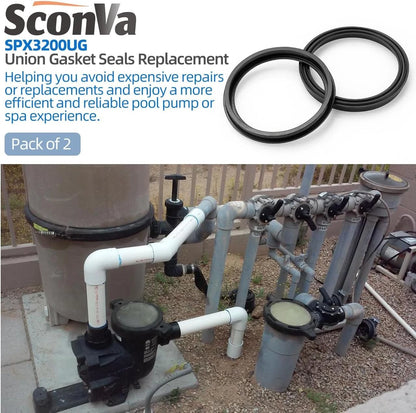 SPX3200UG Union Gasket Seals Replacement for Hayward Tristar, Northstar,...