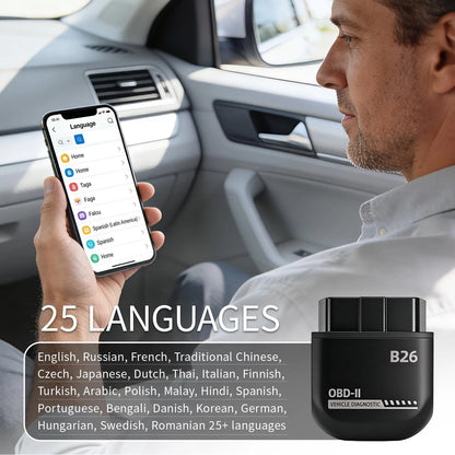 Feronix B26 Bluetooth OBD2 Scanner for iOS & Android - Subscription-Free...