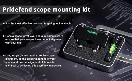 Pridefend Bubble Level, Scope Mounting Kit, Precision Level Black