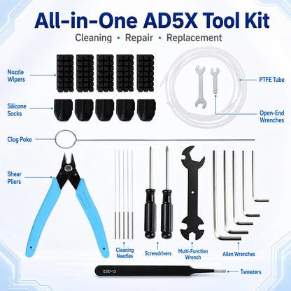 3D Printer Tool Kit for Flashforge AD5X, Nozzle Cleaning Accessories