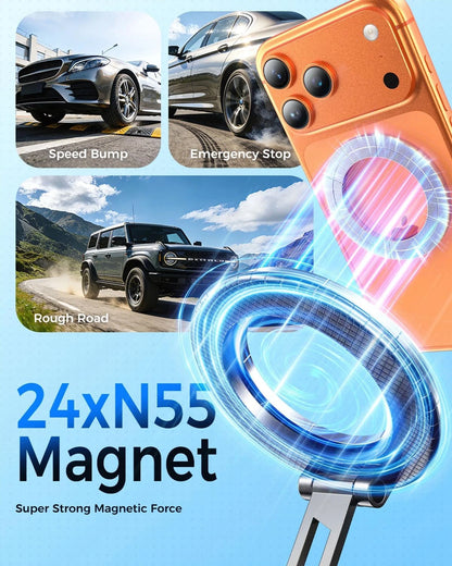 MRGLAS 2026 Upgraded 360° Rotation Vacuum Magnetic Phone Holder Black