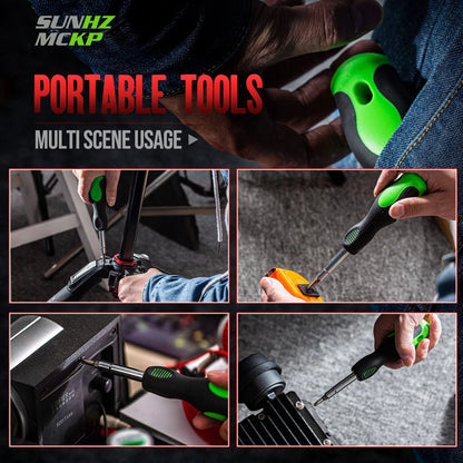 SUNHZMCKP 8 in 1 Screwdriver, Portable 8 IN 1 Black, Green