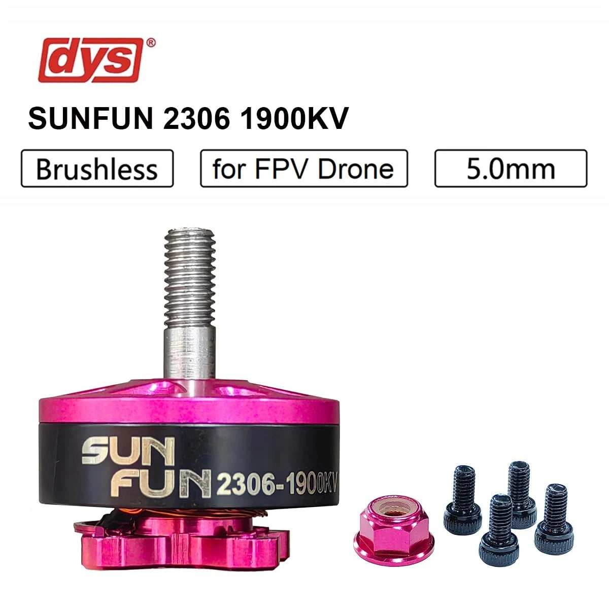 DYS 4PCS SUNFUN 2306 1900KV 6S Brushless Motor for FPV Racing Drone...