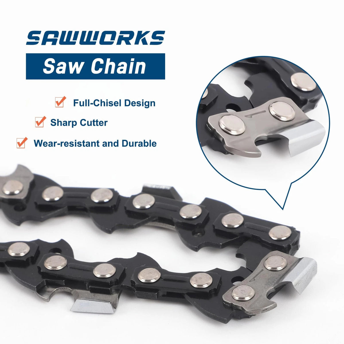 3-pack Chainsaw Chain 18 Inch, .325" Pitch .063" Gauge 74 Drive Links for...