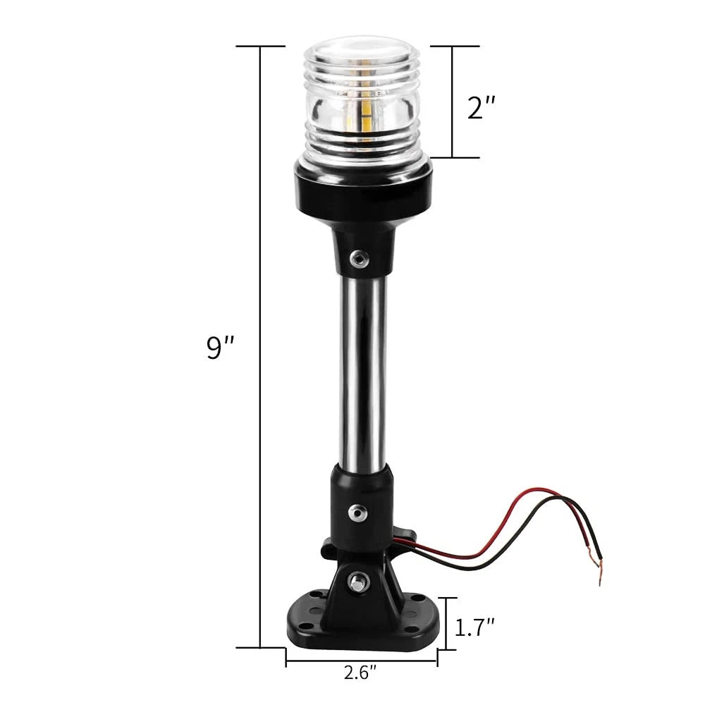 DDL Anchor Light,White LED Stern Light for Boat 3 Nautical Mile 9", 9 Inches