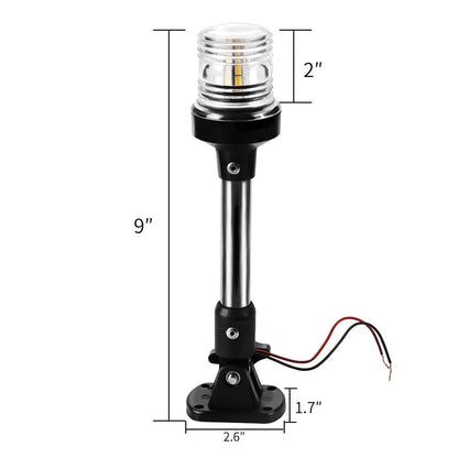 DDL Anchor Light,White LED Stern Light for Boat 3 Nautical Mile 9", 9 Inches