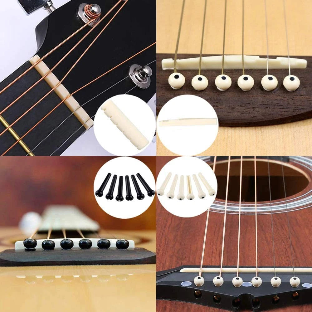 NERECNDENS 66PCS Guitar Accessories Kit, Acoustic Changing Tool, Gold