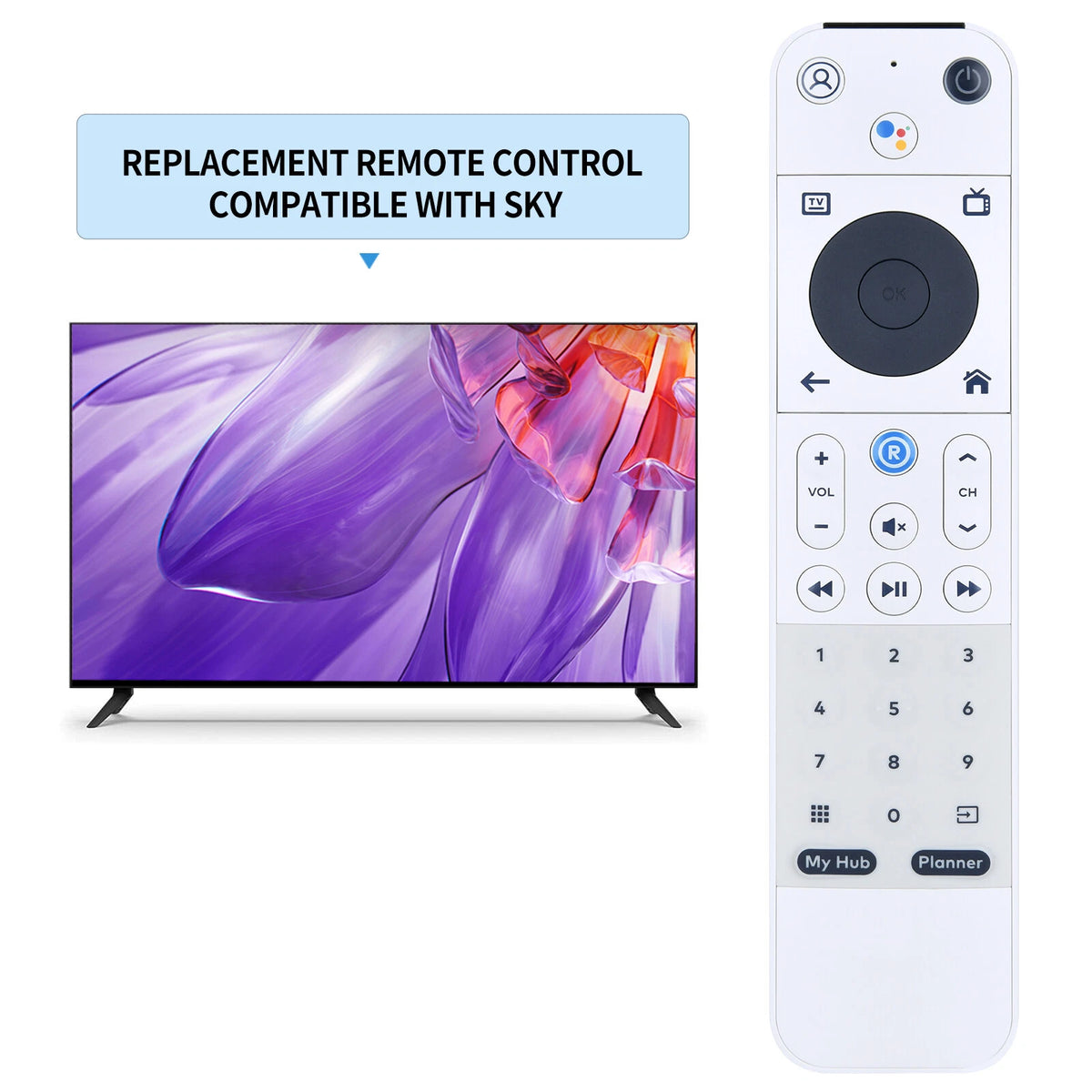 Remote Control For Sky TV’s  Sky Box and Sky Pod With Voice Function -White