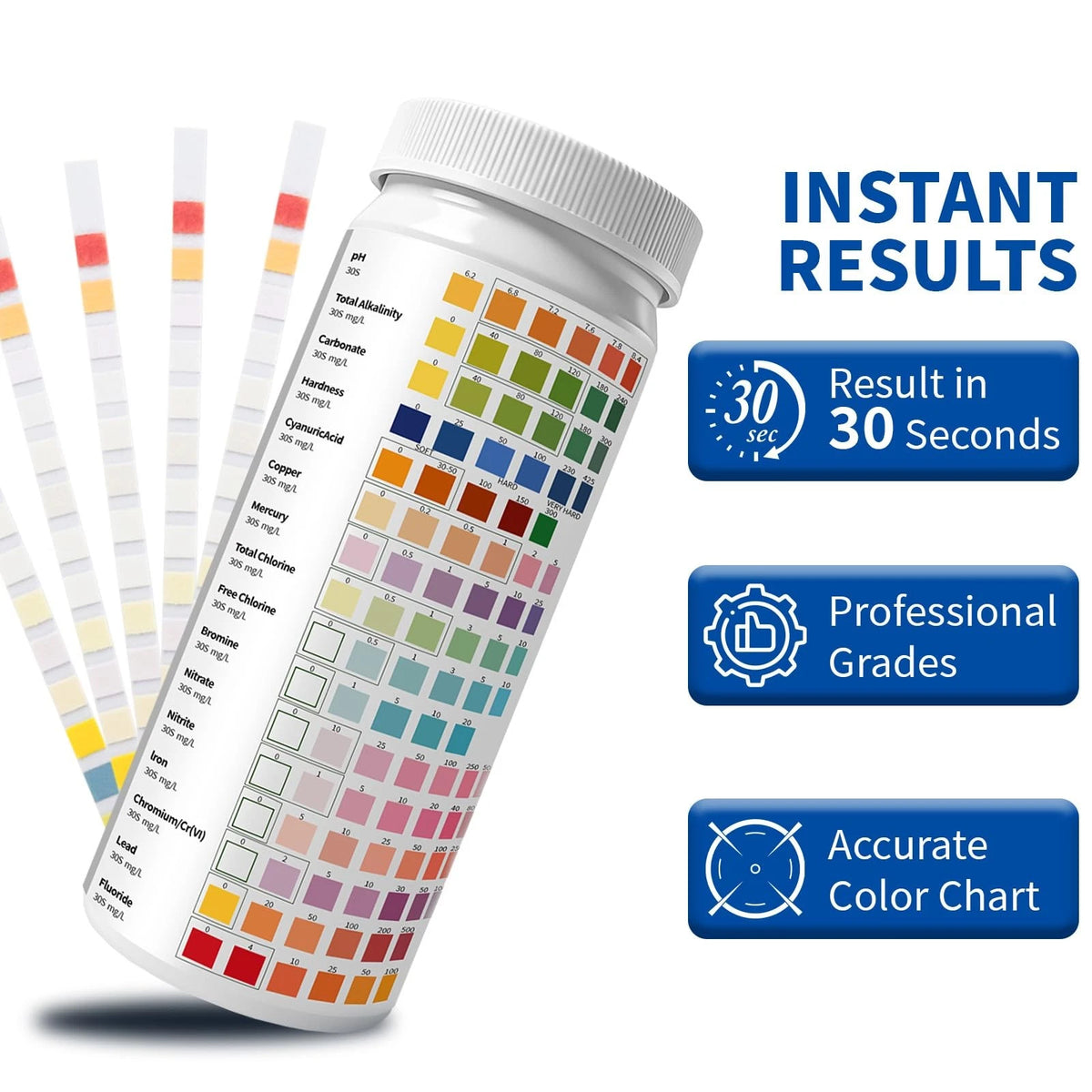 16-in-1 Universal Test Strips - 100pcs Reliable pH Testing Kit for...