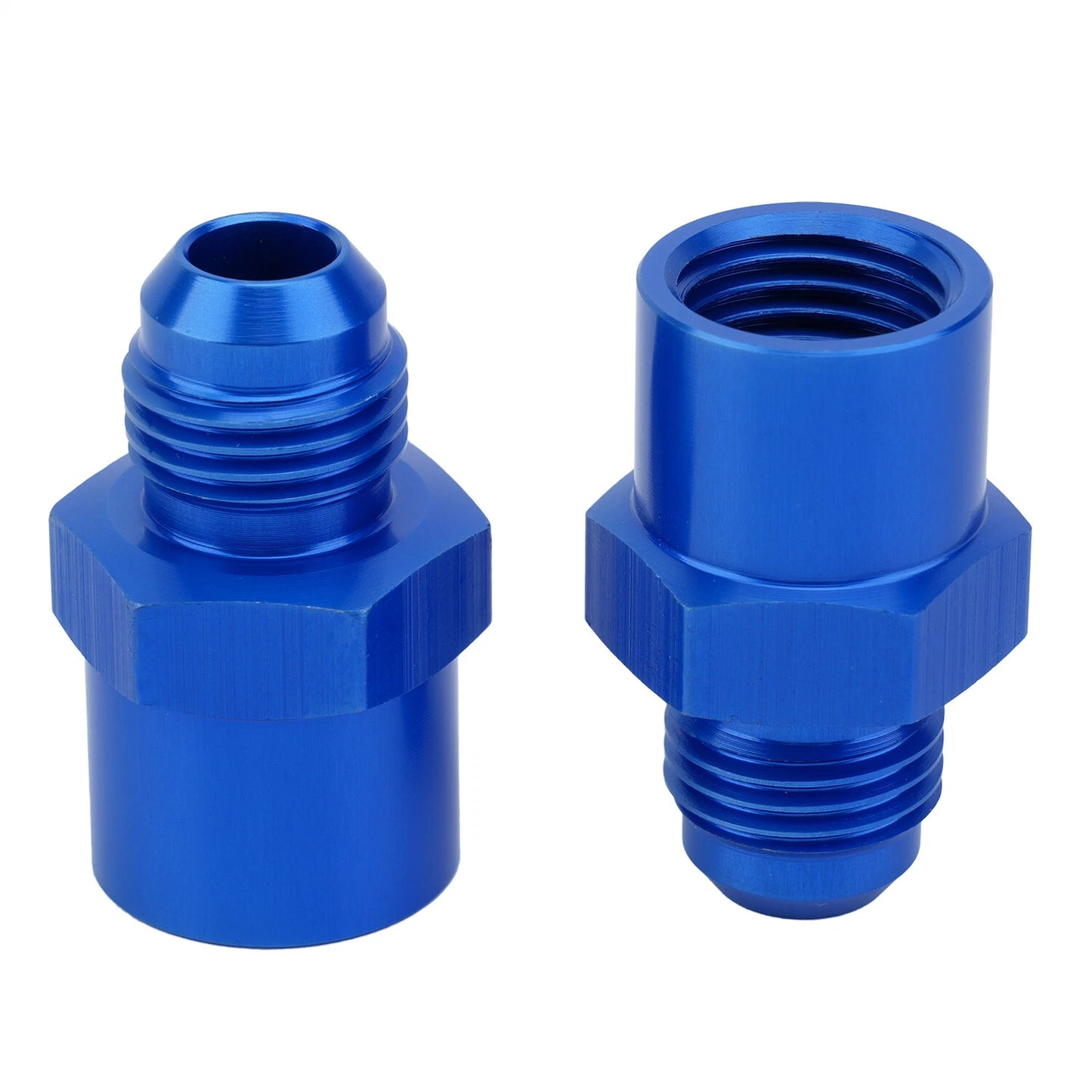 6AN Adapter Fitting Set For GM TBI Style (metric O-ring) Fuel Sending Unit Blue
