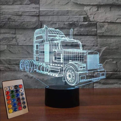 7-Color Changing 3D Illusion Table Desktop  Remote Control LED Night Light Lamp