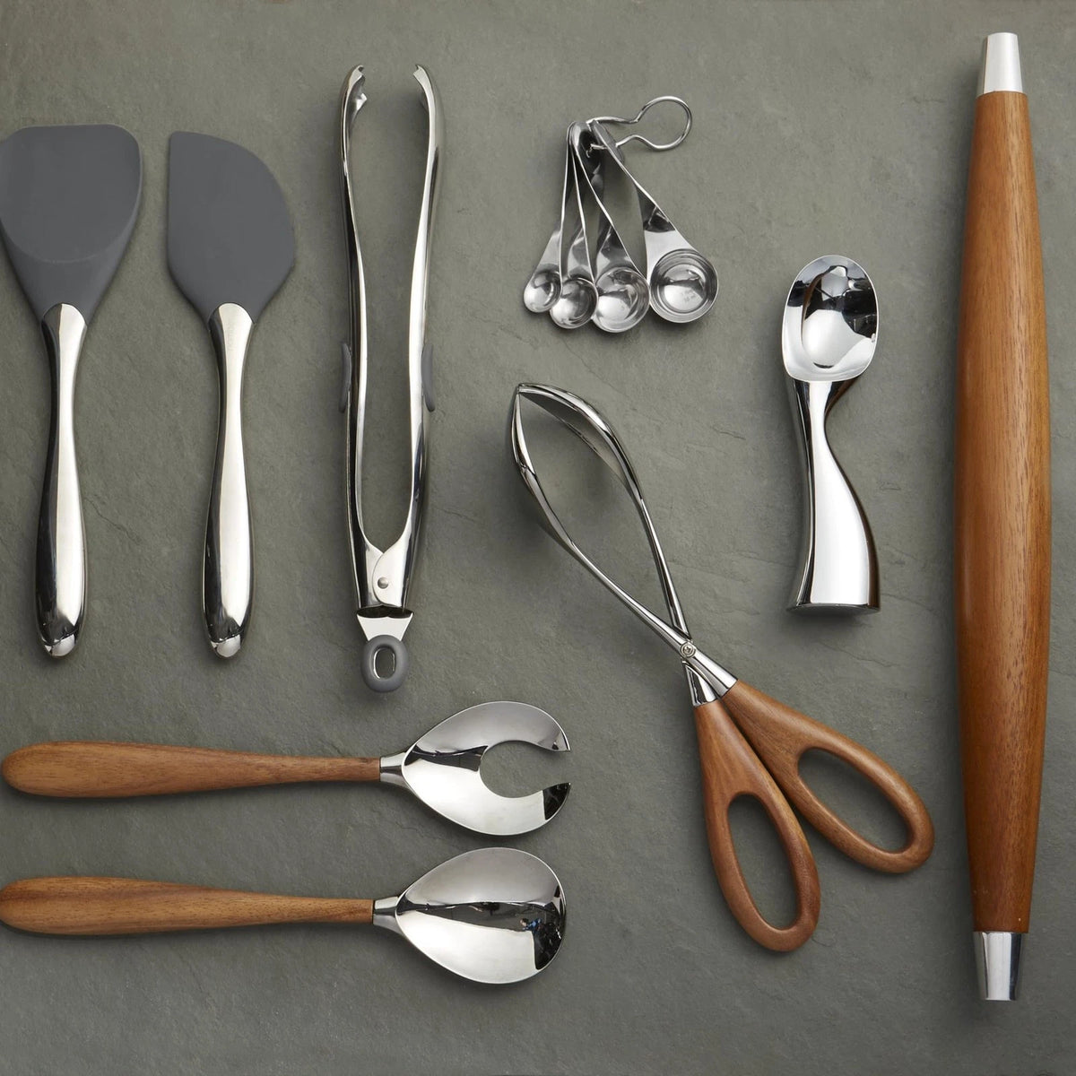 nambe Curvo Serving Fork | 13 Inch 1.2" H x 3.9" L x W, Brown
