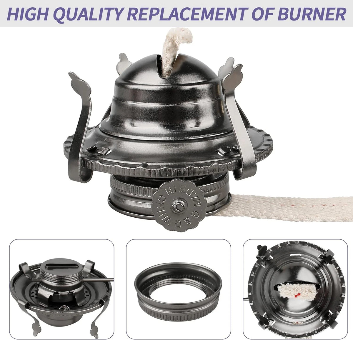 Oil Lamp Burner #2 with Black Coating – Antique Kerosene Bronze Plated