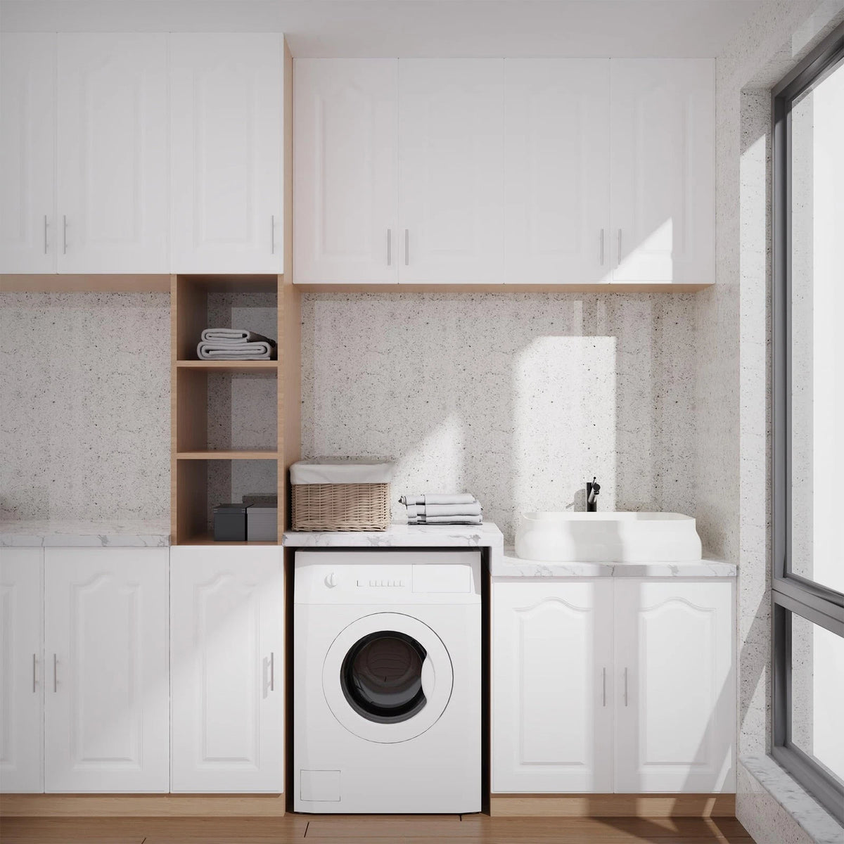 BOTOOT Built-in Cabinet Doors - Semicircular 24H*12W, White
