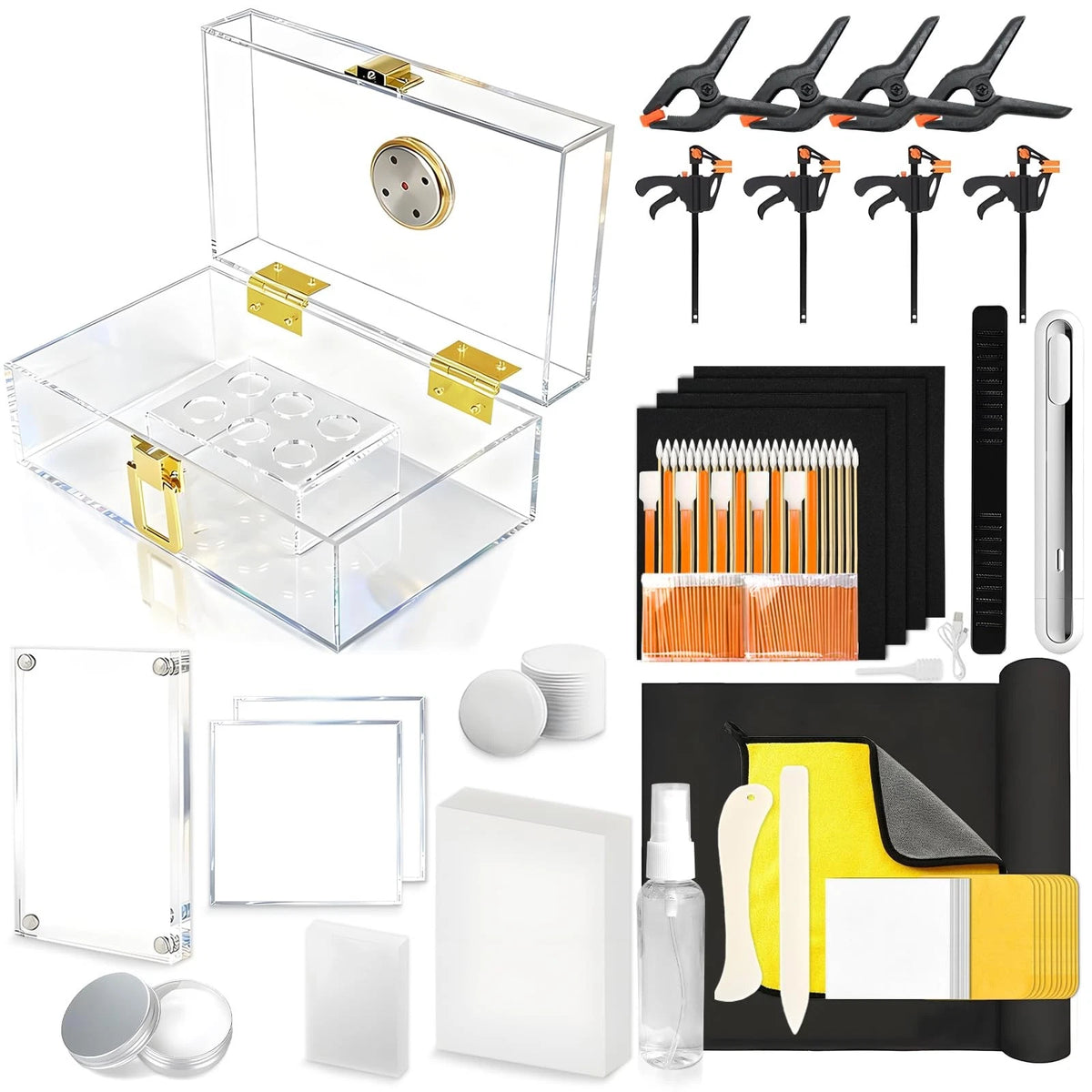 Card Care Clean Kit,Trading Cleaning Kit with Heat Pen, Acrylic White