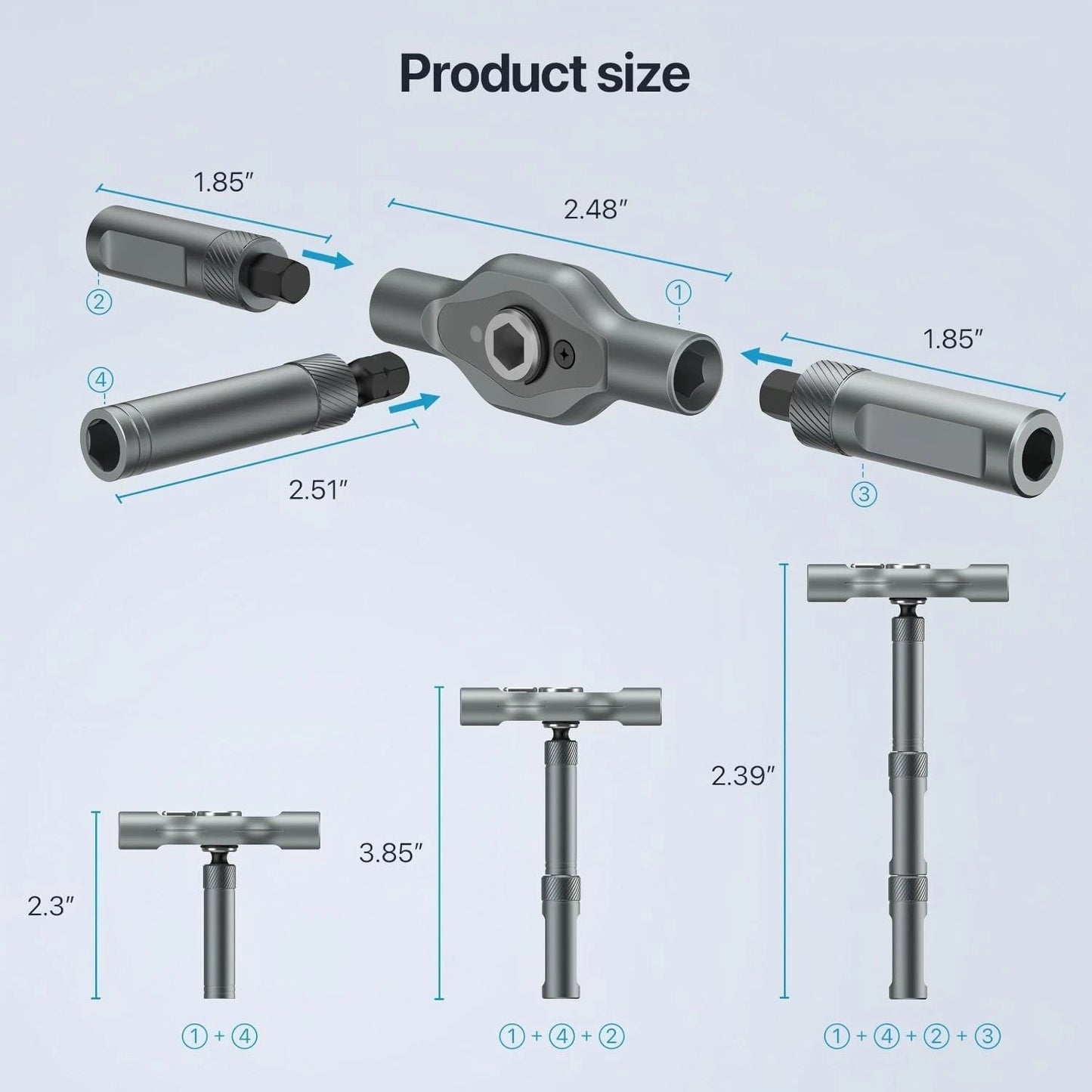 DYLIFE 24 in 1 Magnetic Screwdriver Set, DIY Ratchet Mini 24 In 1, Black Gray