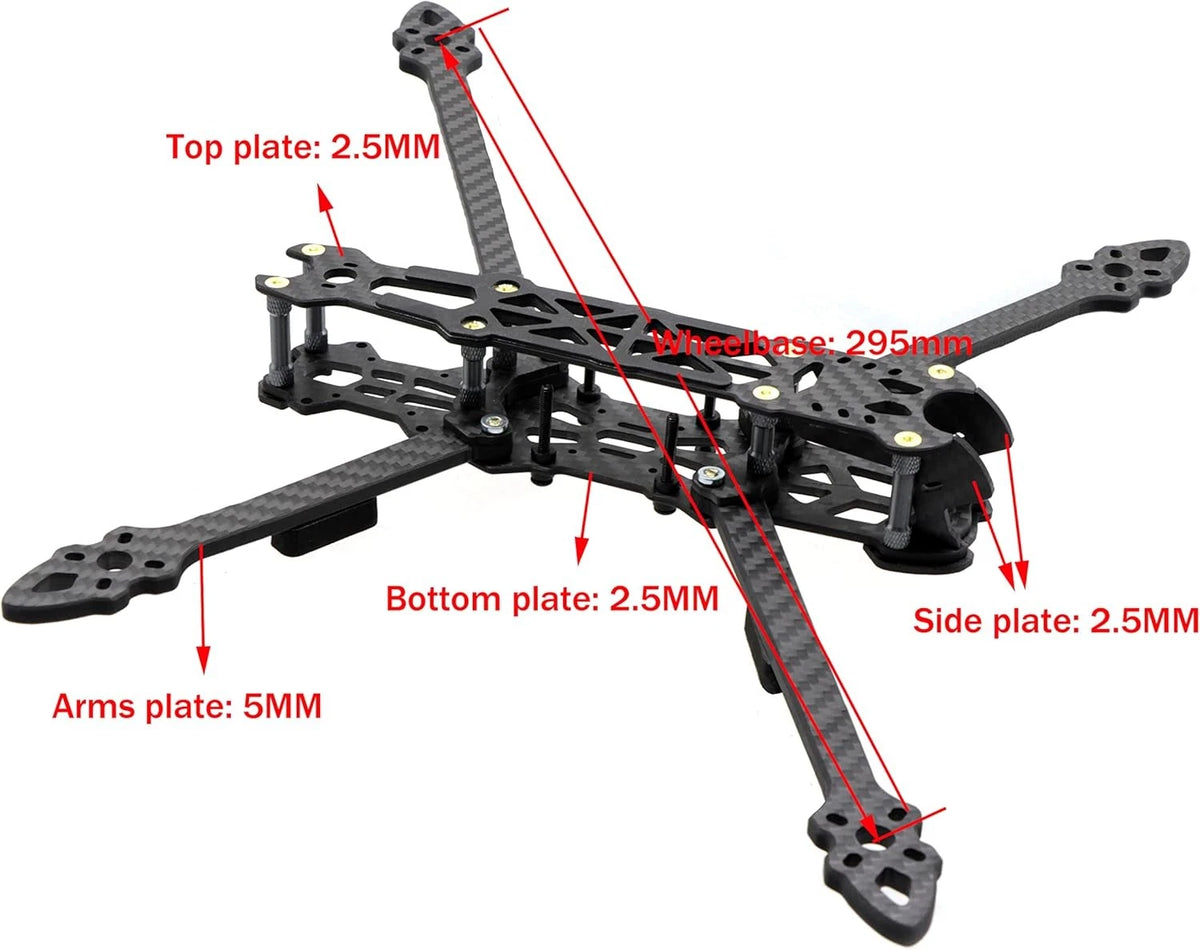 295mm FPV Racing Drone Frame 7inch Carbon Fiber Quadcopter 7 inch drone frame