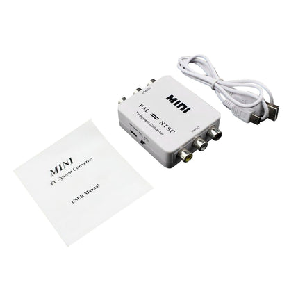Dual-Way 3 RCA TV System Converter Format Video USB Powered PAL NTSC Converter L