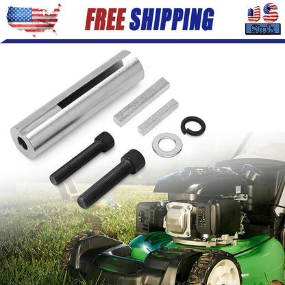 Extended 1 to 1 1/ 8 inch 1/4" Key Gas Engine Pulley Crank Shaft Sleeve Adapter