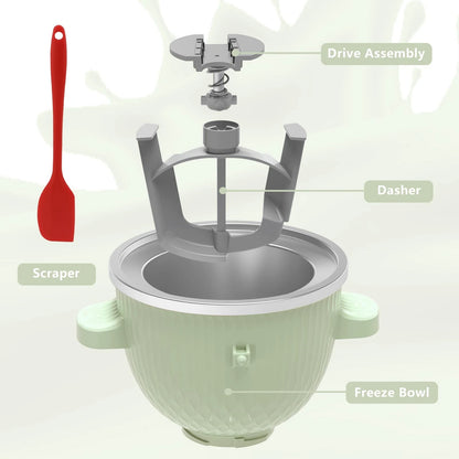 Ice Cream Maker Attachment for KitchenAid Stand Mixer, Light Green