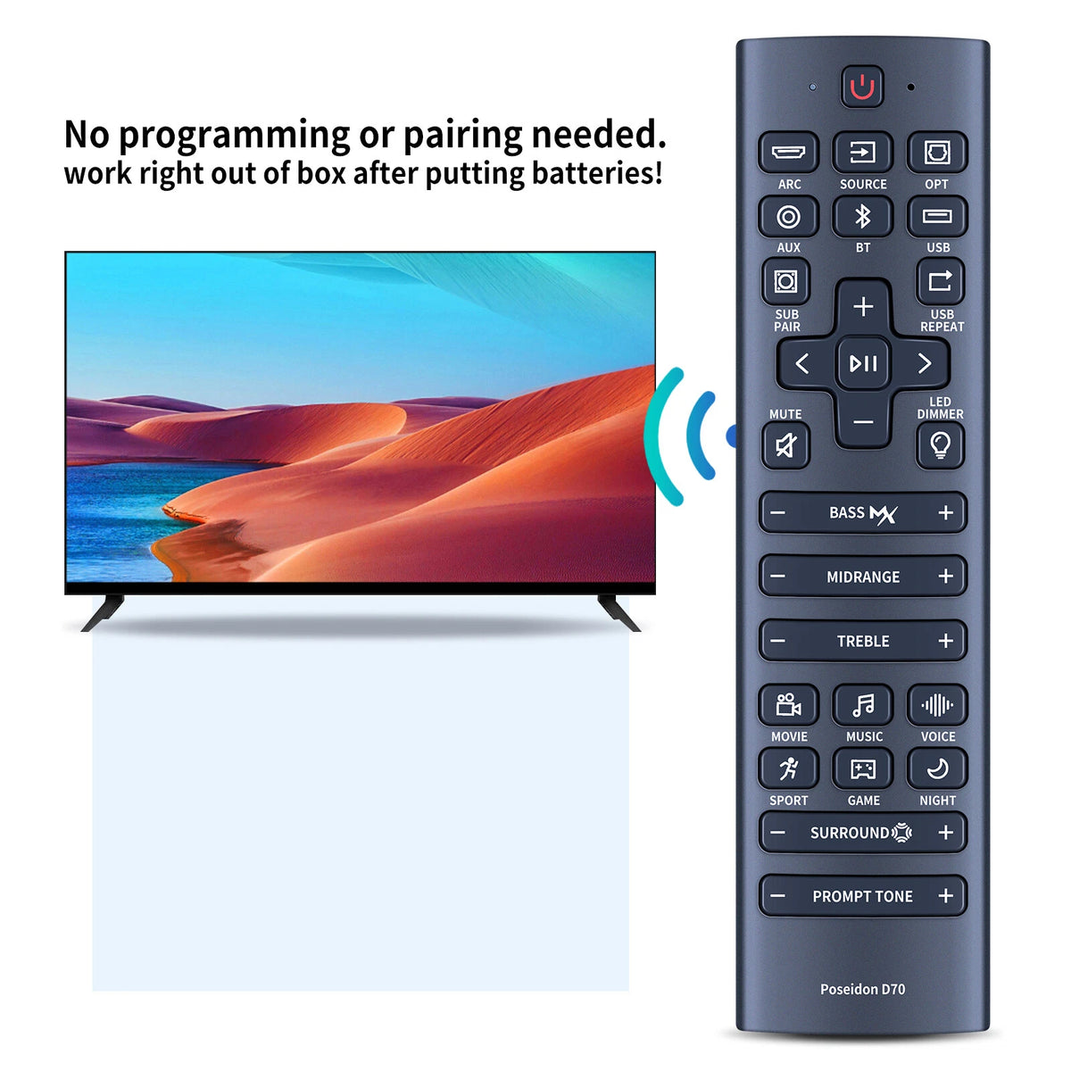 Generic Replacement For Ultimea Poseidon D70 7.1 Surround Sound System Remote