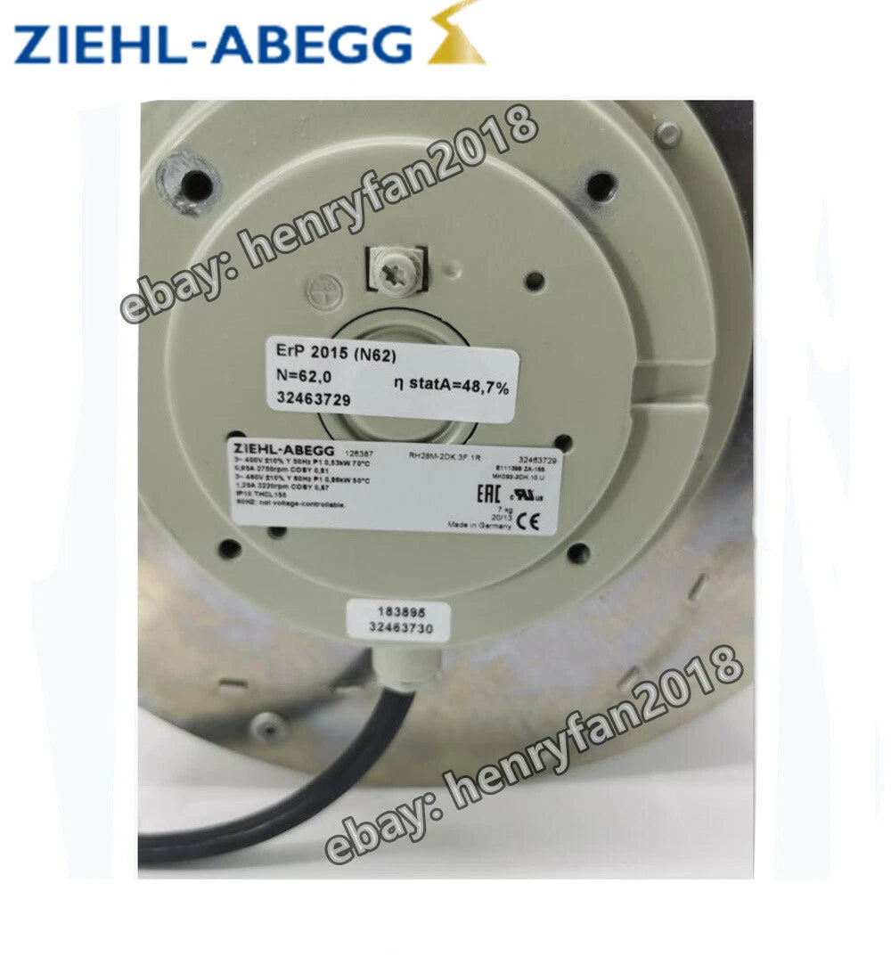 RH28M-2DK.3F.1R 126387 Ziehl-abegg 400VAC 530/860W For Siemes 6ES70 Inverter Fan
