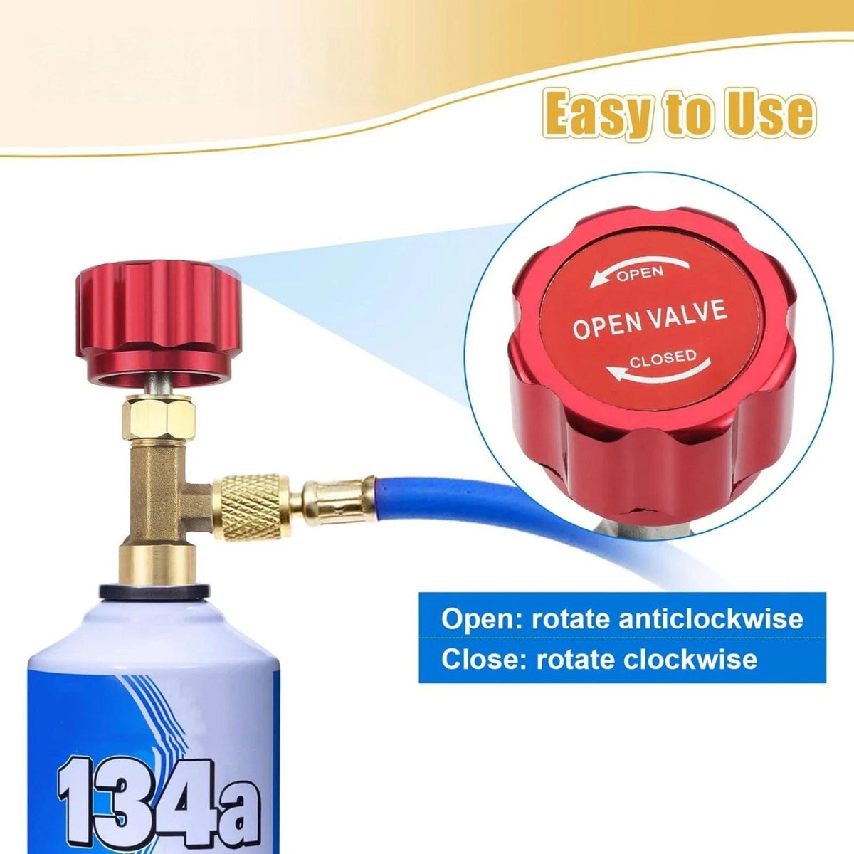 R134A Can Tap Valve Self-Sealing & Puncture Style With Adapter A/C Accessories