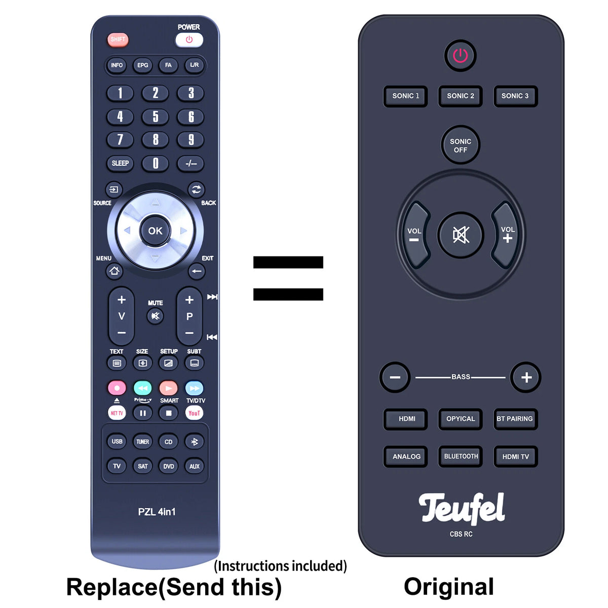 Replacement Remote Control For Teufel CBS RC