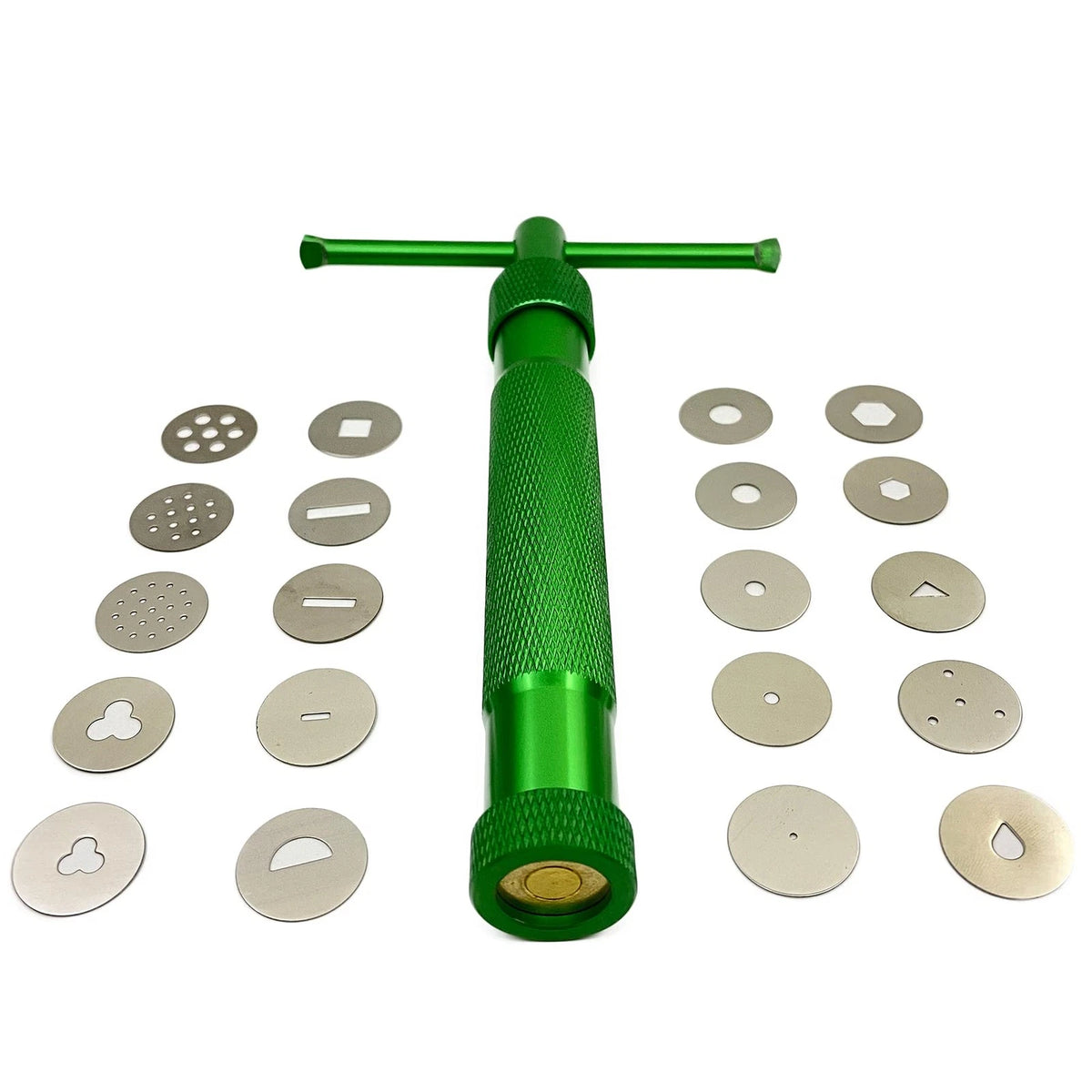 Clay Extruders Fondant Extruder with 20 Discs, Sugar Paste Cake Decor Green