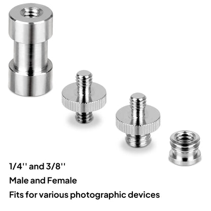 Camera Screw Set - 20pcs Tripod Adapter Mounts for 1/4" to 3/8" 1/4", Silver