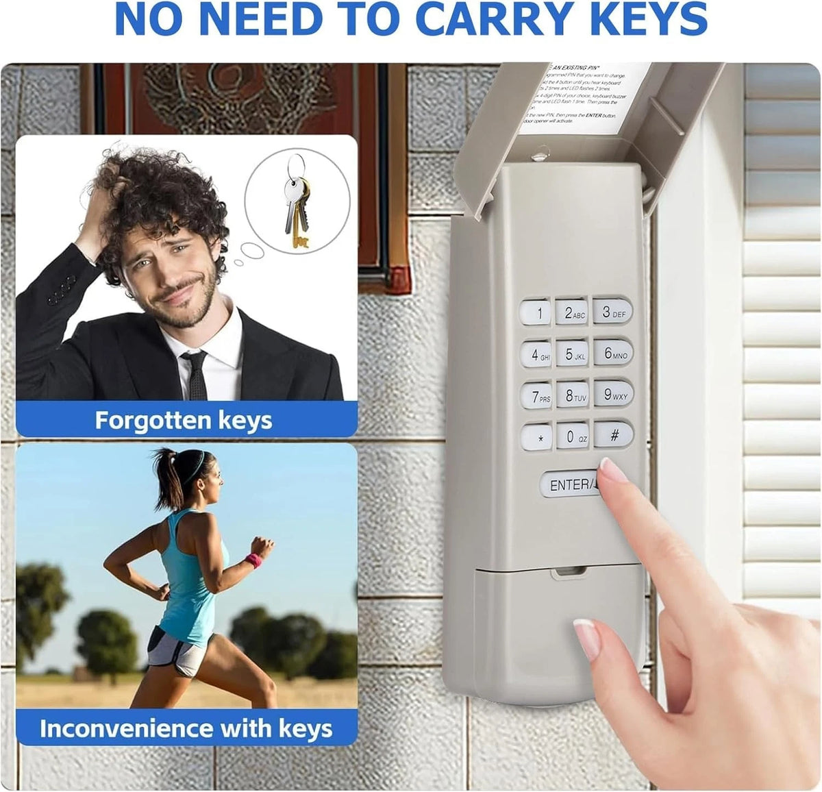 2 Pack Garage Door Opener Keypad Compatible with LiftMaster 877MAX Gray