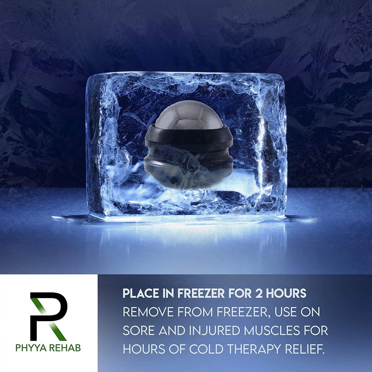 Phyya Rehab - Massage Ice Roller Ball - 1 Count (Pack of 1), Silver