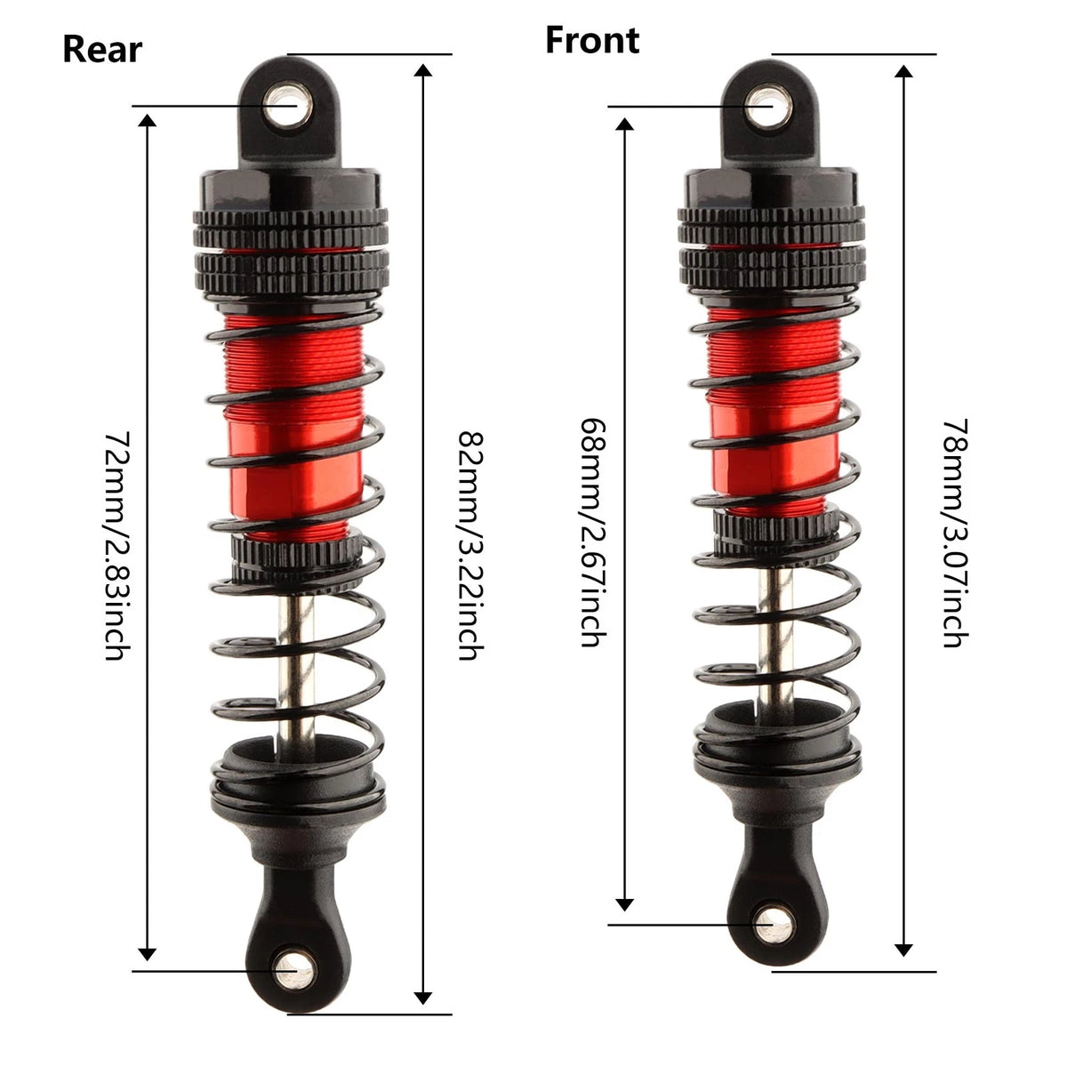 GDOOL Front & Rear Aluminum Shocks Absorber Damper Set 14510B Accessories Red