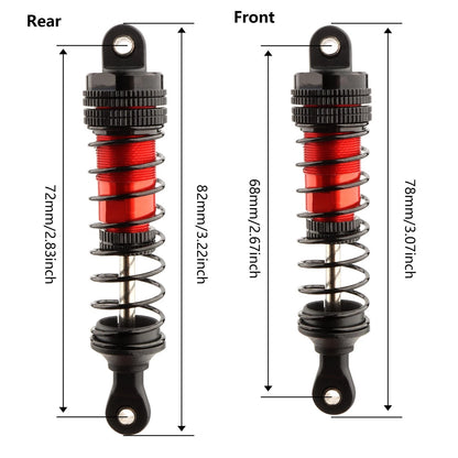 GDOOL Front & Rear Aluminum Shocks Absorber Damper Set 14510B Accessories Red